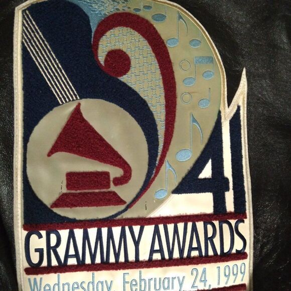 Vintage Avirex 41st Grammy Awards 1999 Leather Bomber Jacket - Picture 3 of 12